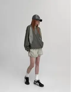 blackup ナイロン　ショートパンツ　アッシュベージュ