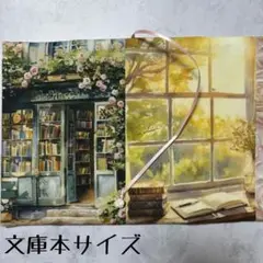 【両面パネル文庫本ブックカバー】花のある本屋×薔薇チャーム