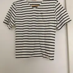 Heart market ボーダー Vネック Tシャツ ポケット付きのサムネイル