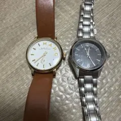 レディース腕時計セットMARC JACOBSレザーベルト ゴールド ブラウン