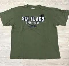 【US古着】SIX FLAGS Tシャツ XL オリーブ