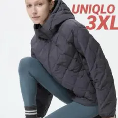 古着 ユニクロ レディースパフテックパーカ ダークグレー 3XL 大きいサイズ