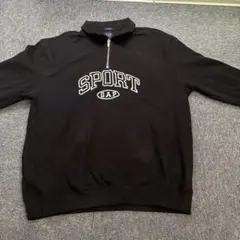 GAP SPORT ハーフジップ スウェット トレーナー ブラック Sサイズ