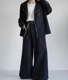 welise×翔 モードギミック 長袖 ダブルライダースシャツジャケット