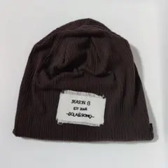 【新品】ニット帽 ビーニー ニットキャップ コットン 帽子 無地 茶 ブラウン