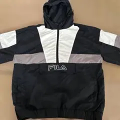 FILA ハーフジップ ナイロンパーカー ブラック Mサイズのサムネイル