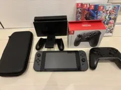 Nintendo Switch 本体 グレー プロコントローラー付き ソフト4種のサムネイル