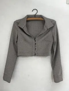 ZARA ザラ チェック柄 クロップド 長袖シャツ ジャケット