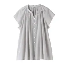 強撚ボイル　フレンチスリーブブラウス