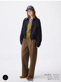 【新品タグ付・未開封】GU タックワイドパンツ XS ブラウン 丈標準70～74