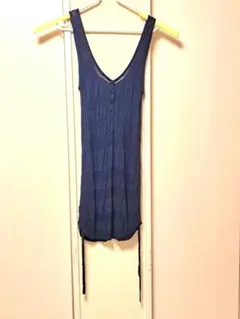 濃紺ボーダー　ニット　タンクトップチュニック