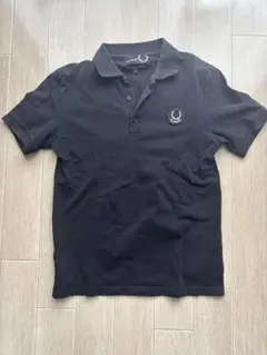 RAF SIMONS 黒 ポロシャツ 刺繍ロゴ