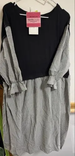 【新品タグ付き】vanilla studio ペプラムレイヤードワンピース4L