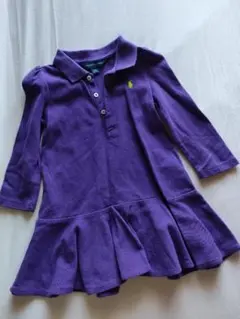 美品　18M Ralph Lauren 紫 長袖ポロワンピース