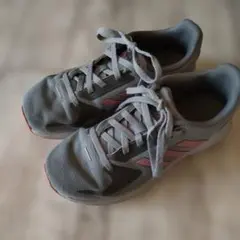 adidas キッズ スニーカー グレー/ピンク21.5