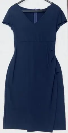 ダイアンフォンファステンバーグ ネイビー Vネック 半袖ワンピース サイズ0