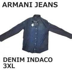 新品タグ付 アルマーニジーンズ デニムシャツ 3XL 大きいサイズ インディゴ