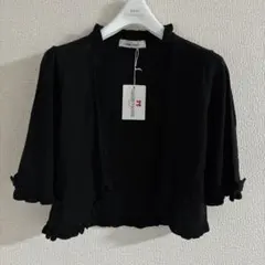 Giambatista Valli ふりふりフリル装飾シルキーリネン半袖ボレロ Giambattista Valli - Giambatista Valli ふりふりフリル装飾シルキー