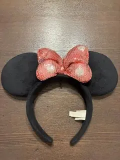 ディズニー　カチューシャ　スパンコール　ピンク