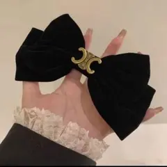 CELINE ブラックサテン シュシュ - メルカリ