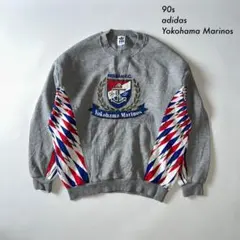 90s adidas 横浜マリノス 日産FC クルーネックスウェット デサント