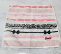 Barbie タオルハンカチ ピンクストライプ
