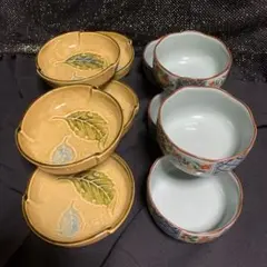 有田焼【聖山窯】・美濃焼【三彩】　　　　　　　　　　　　　　　　　　　小鉢セット