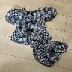 ギンガムチェック　セットアップ　100