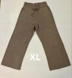UNIQLO ユニクロ ウォッシャブルリブニットパンツ ブラウン XL