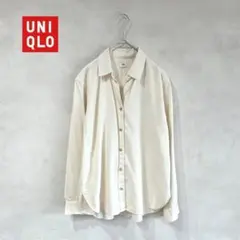 460 UNIQLO ユニクロ　ソフトブラッシュドシャツ　スキッパーシャツ　Sのサムネイル