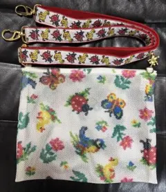 フェイラー ハイジ ショルダーストラップ & Dカン付きメッシュポーチ ホワイト