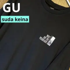 GU メンズ 半袖 Tシャツ Suda Keina コラボ S 黒 ブラック