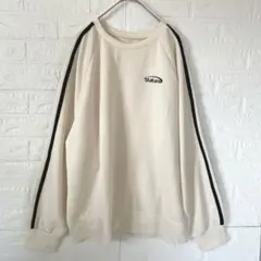 グレイル ロゴ刺繍サイド配色ライントップス　オーバーシルエット トレーナー