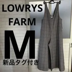 新品　タグ付き　ローリーズファーム　サロペット　チェック　M Vアキサロペット