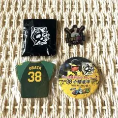 【新品】阪神タイガース 小幡竜平選手 ピンバッジ・イチオシ缶バッジ・ユニ型バッジ