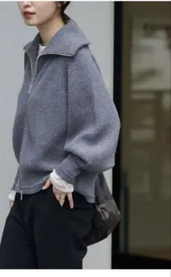 WASHABLE メリノオープンジップ グレー