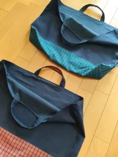 りー様専用★濃紺×ファミリアチェックのレッスンバッグ　入園入学オーダー