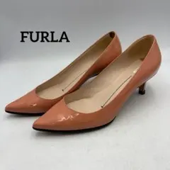 EB039 フルラ パンプス 35.5 約22.5cm ピンク系 エナメルのサムネイル