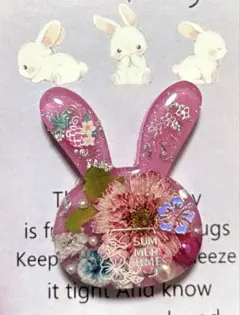 再販不可。うさぎ♡パンジーレジンヘアゴムブローチ - メルカリ
