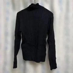 黒 リブ編み ハイネックセーター しまむら レディース omi