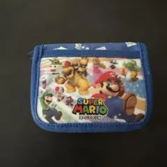 スーパーマリオ キッズ用財布 二つ折り ブルー
