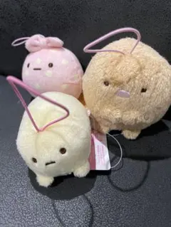 すみっコぐらし Sumikkogurashi ばんざいゴムひも付きマスコット３個