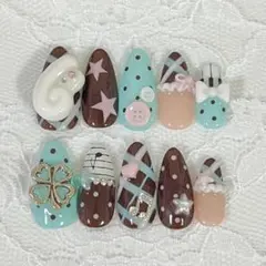 No.39 ネイルチップ 平成女児 ウィッシュコア 羽 クローバー 音符