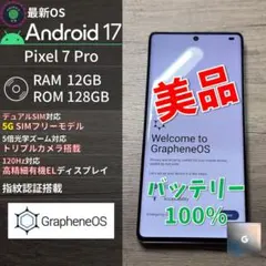 【GrapheneOS】Google Pixel 7 Pro 128GBのサムネイル