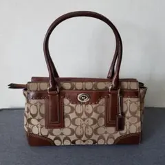 COACH コーチ シグネチャー ハンドバッグ 茶 11589