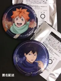 ハイキュー!!　コスモワールド　ホログラム缶バッジ　日向翔陽　影山飛雄　引き