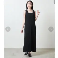 BACCA コットンピケ タンクトップドレス 黒 ロングワンピース - メルカリ