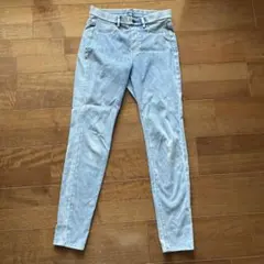 ユニクロ　ライトブルー デニム風 ストレッチパンツ