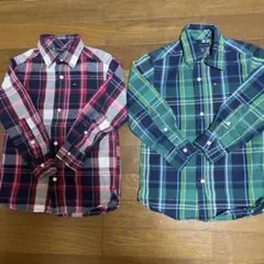 TOMMY HILFIGER トミーヒルフィガー長袖チェックシャツ　2枚セット
