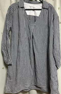 チェックチュニックシャツ 綿100% レディース